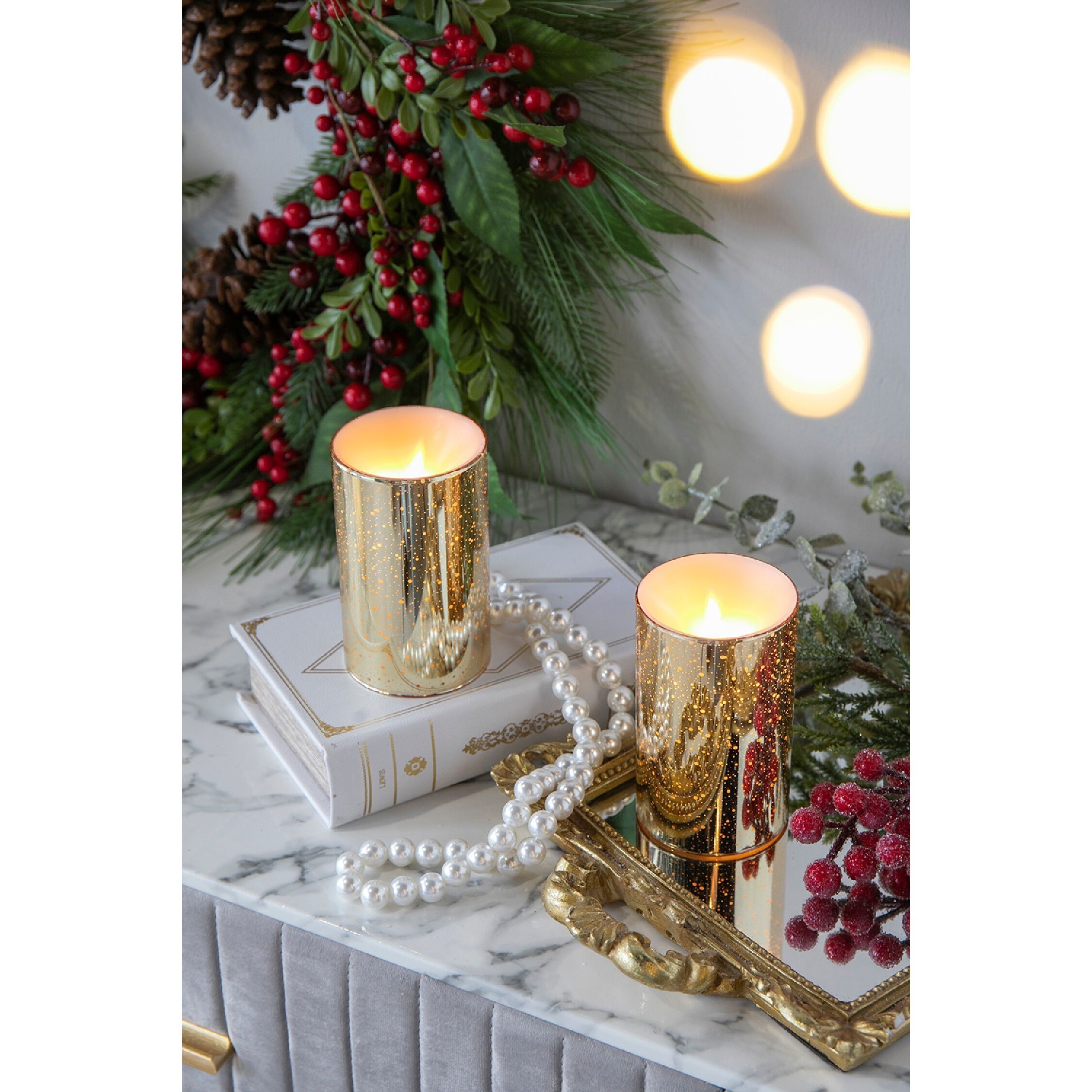 Speckled 5 X 3 inch LED Candle