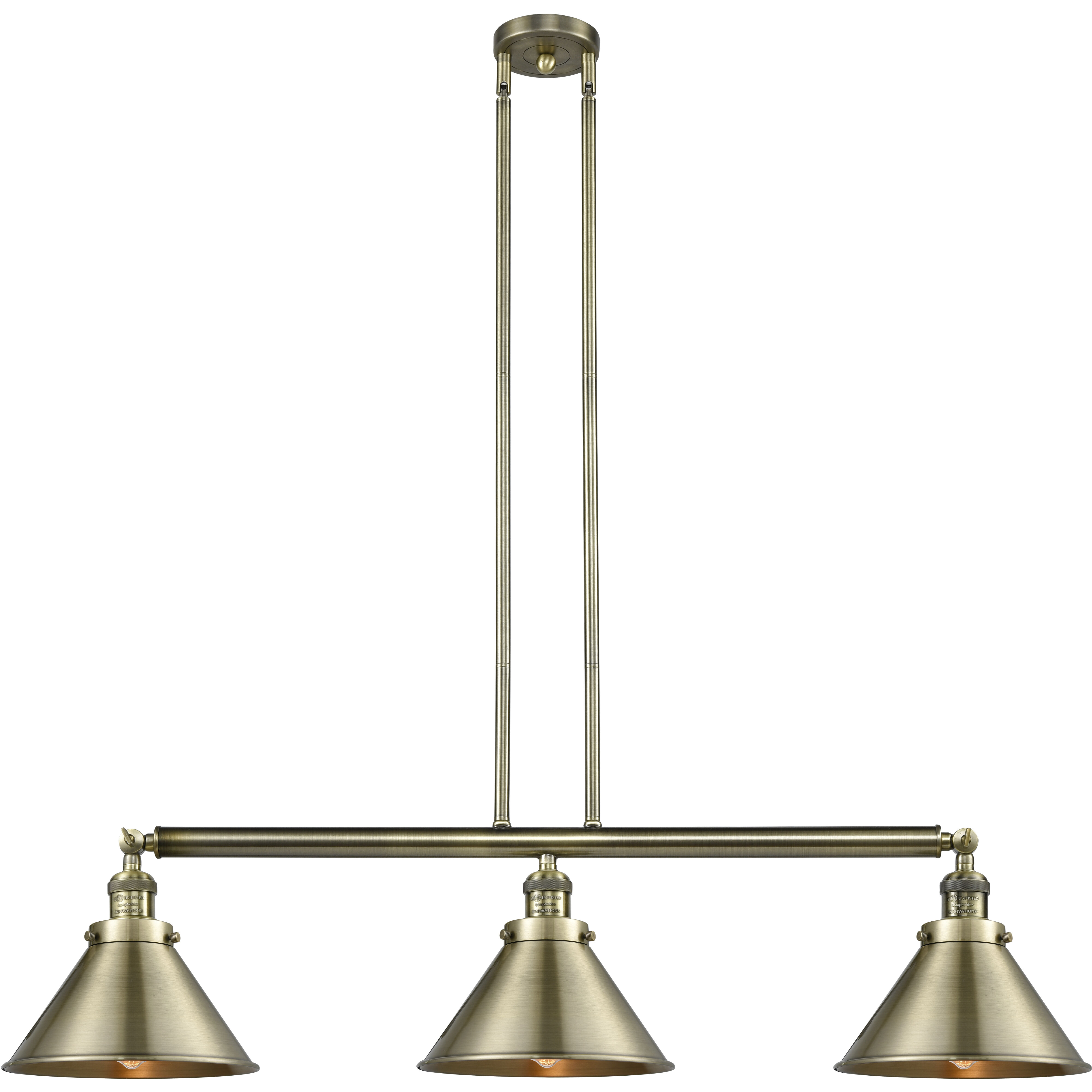 Franklin Restoration Briarcliff LED 43 inch Antique Brass Island Light Ceiling Light, Franklin Restoration