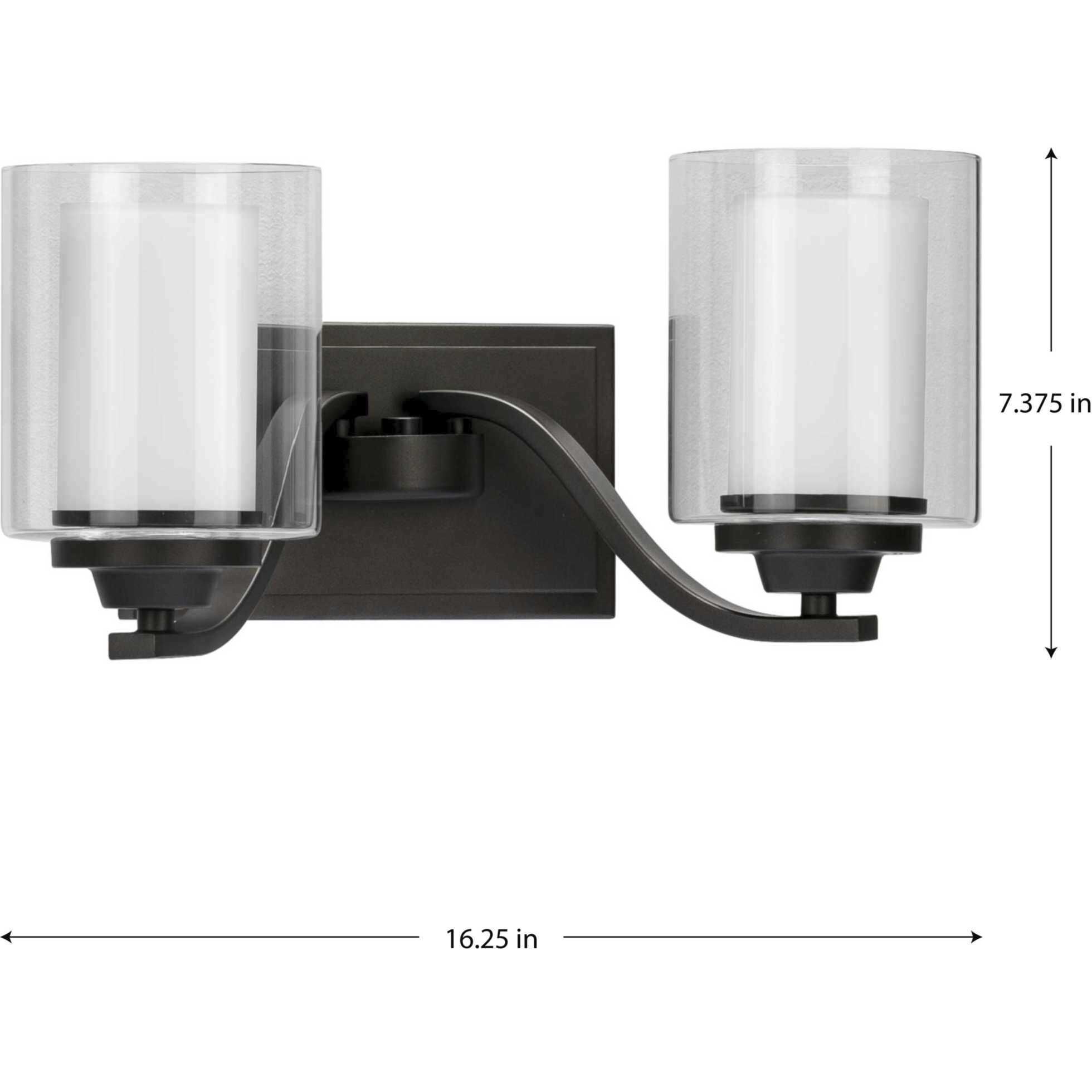 Kene 2 Light 16 inch Graphite Bath Vanity Wall Light