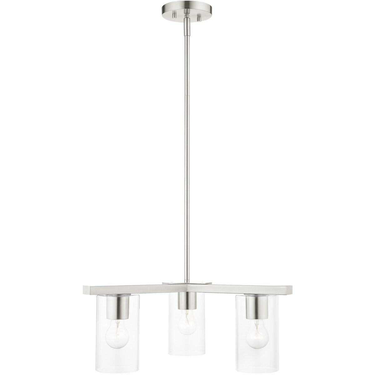 Zurich 3 Light 21 inch Brushed Nickel Chandelier Ceiling Light