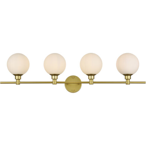 Cordelia 4 Light 38 inch Brass Bath Sconce Wall Light