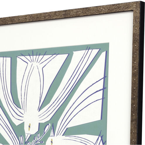 Block Flock Green and Blue and Yellow Framed Art