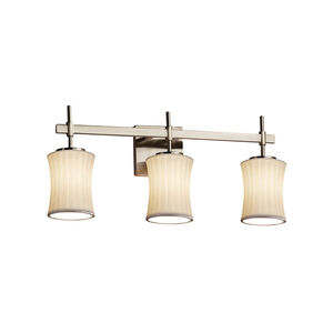 Limoges Union 3 Light 22 inch Brushed Nickel Bath Bar Wall Light in Waterfall, Hourglass, Incandescent