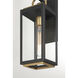 Fenmark 1 Light 16 inch Dark Matte Black and Legacy Brass Outdoor Wall Lantern