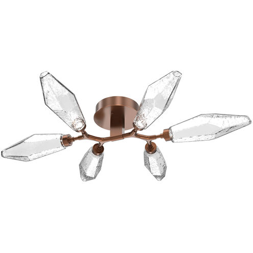 Rock Crystal LED 36.4 inch Burnished Bronze Flush Mount Ceiling Light in Chilled Clear, 2700K LED