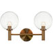 Cosmo Wall Sconce Wall Light in Aged Gold Brass and Clear