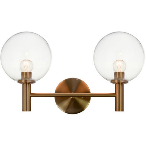 Cosmo Wall Sconce Wall Light in Aged Gold Brass and Clear