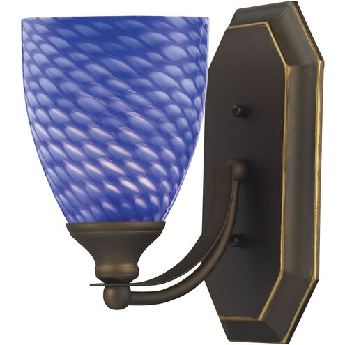 Mix-N-Match 1 Light 8 inch Aged Bronze Vanity Light Wall Light in Sapphire