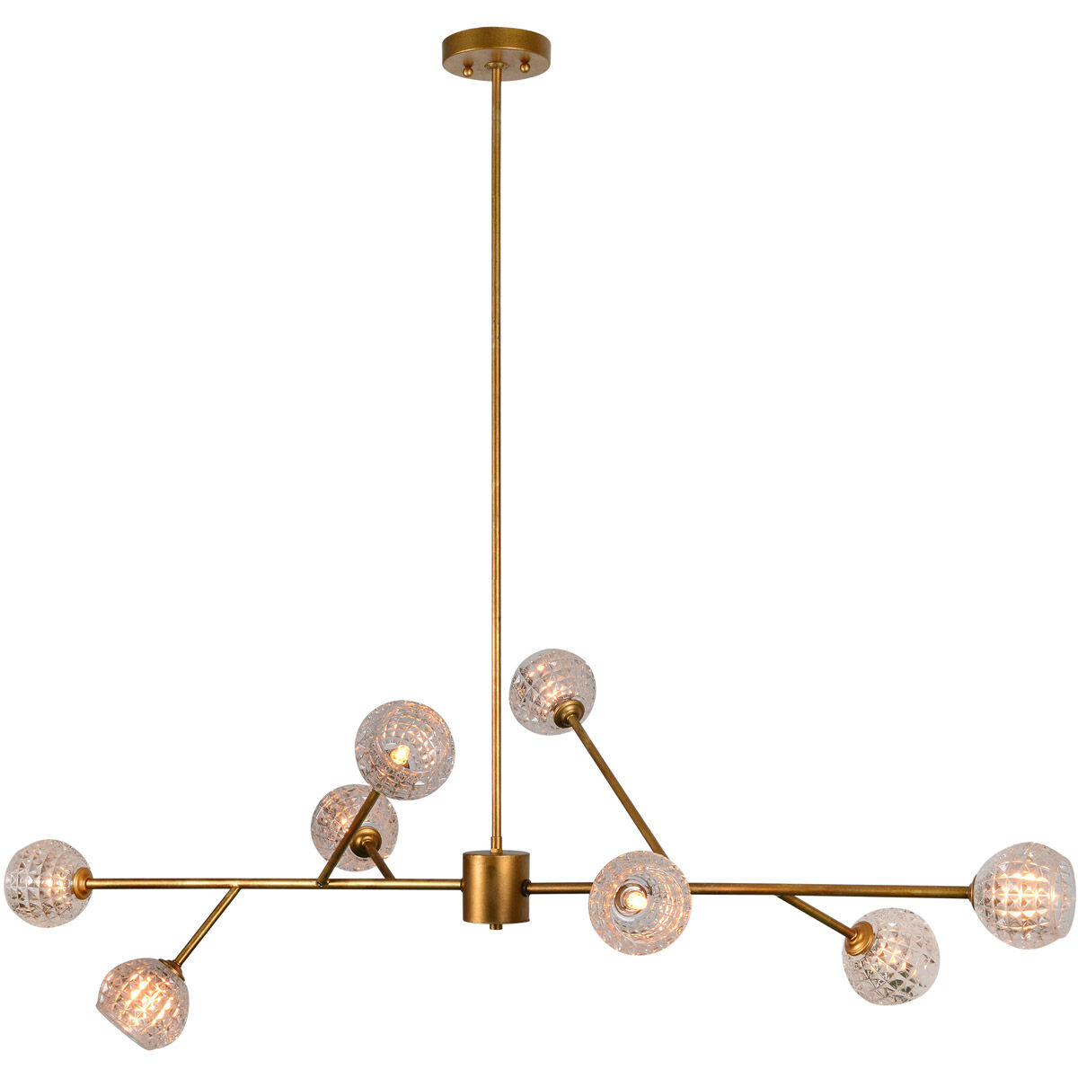 Damas 8 Light 53 inch Antique Gold Pendant Ceiling Light