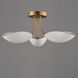 Maris 3 Light 22 inch White and Natural Aged Brass Semi-Flush Mount Ceiling Light