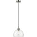 Glendon 1 Light 8.25 inch Brushed Nickel with Polished Chrome Finish Accents Glass Pendant Ceiling Light in Brushed Nickel & Polished Chrome