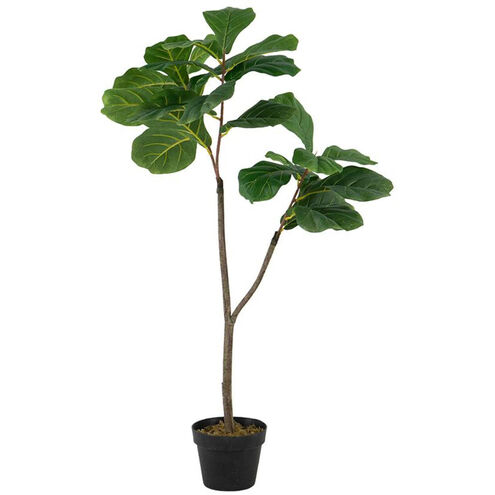 Potted Fiddle Leaf Tree Napoleon Bronze with Distressed Gold Leaf Faux Fiddle Leaf Tree