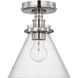 Chapman & Myers Parkington LED 8.5 inch Polished Nickel Conical Flush Mount Ceiling Light