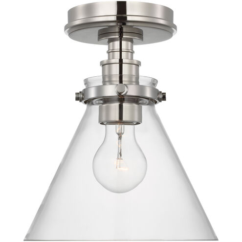 Chapman & Myers Parkington LED 8.5 inch Polished Nickel Conical Flush Mount Ceiling Light