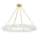 Lindley LED 40 inch Aged Brass Chandelier Ceiling Light, Small