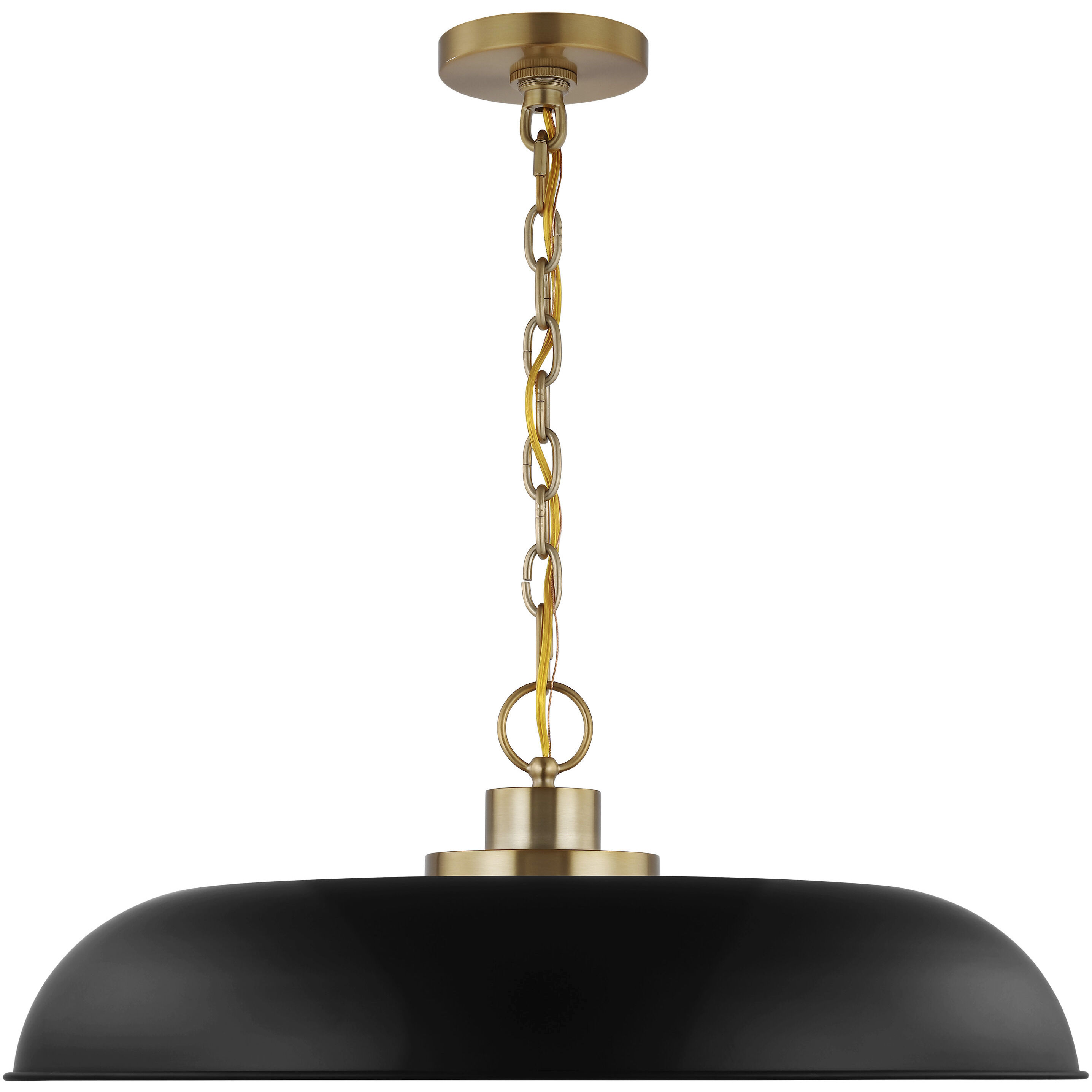 Colony 1 Light 24 inch Matte Black/Burnished Brass Pendant Ceiling Light