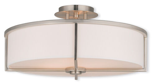 Wesley 4 Light 19 inch Brushed Nickel Semi-Flush Mount Ceiling Light
