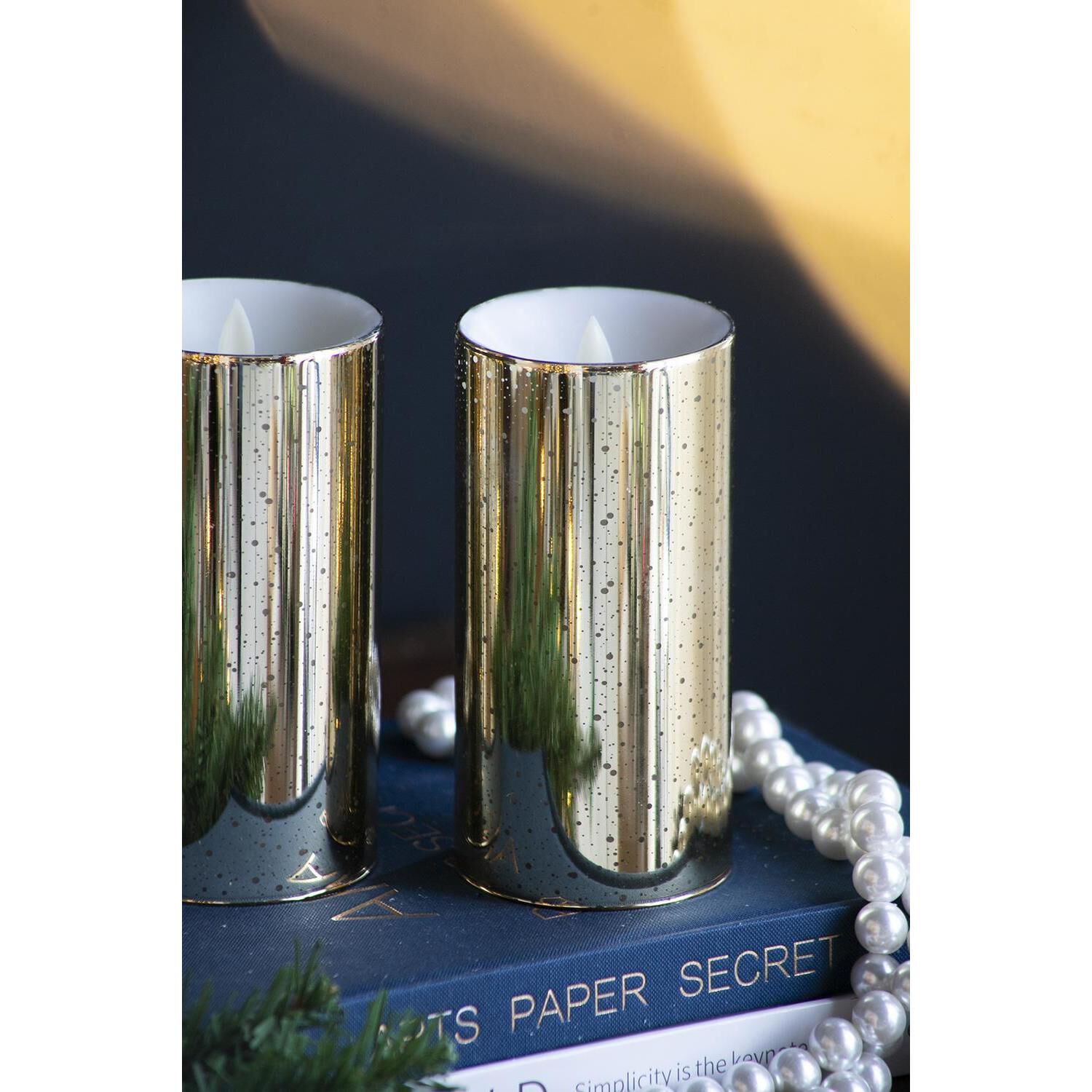 Speckled 6 X 3 inch LED Candle