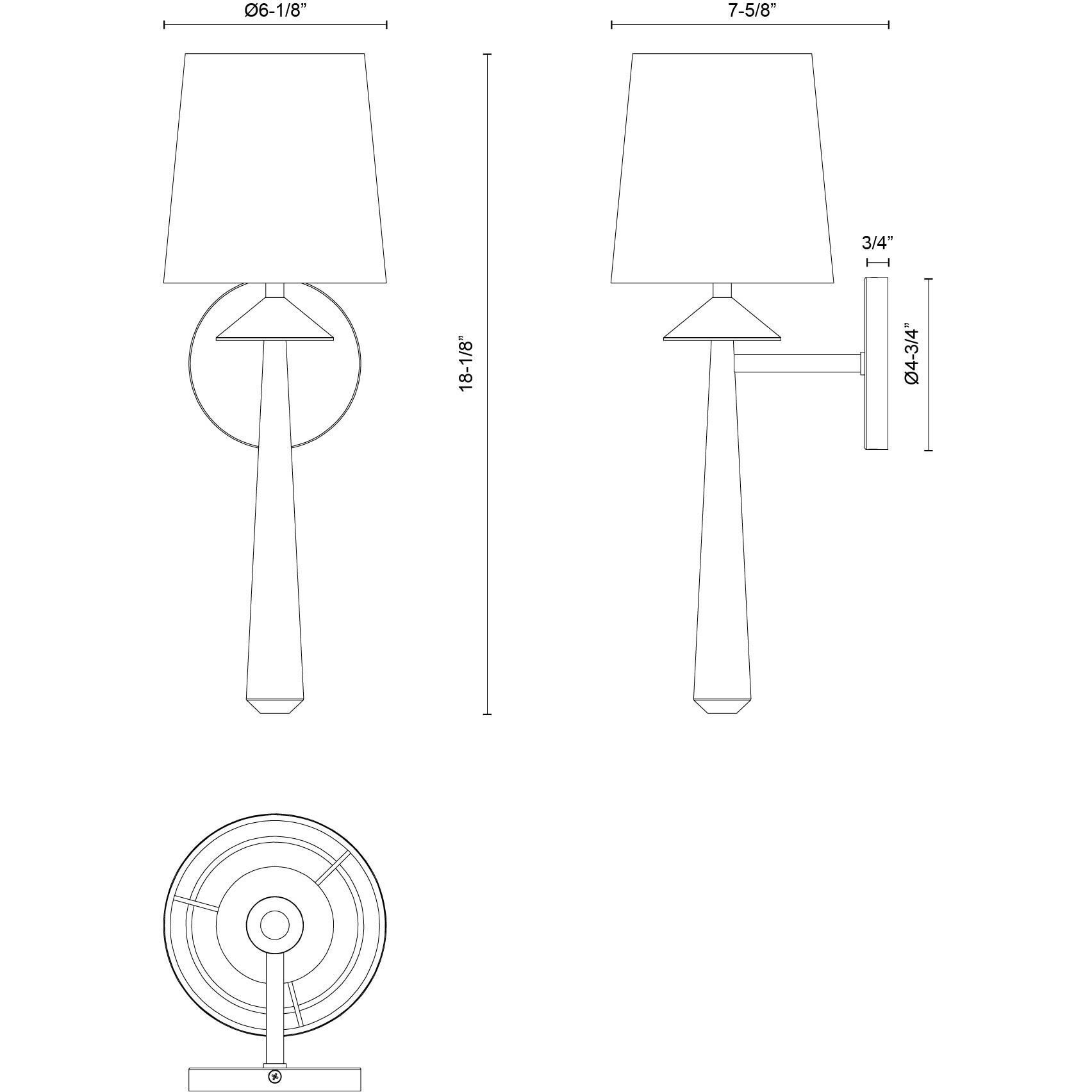 Alora Mood Bridgette Wall/Vanity Light Wall Light in Matte Black, White Linen Shade