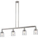 Franklin Restoration Small Bell 4 Light 49.63 inch Brushed Satin Nickel Island Light Ceiling Light in Clear Glass, Franklin Restoration