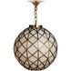 Polyhedron 1 Light 16 inch Antique Brass Pendant Ceiling Light, Small