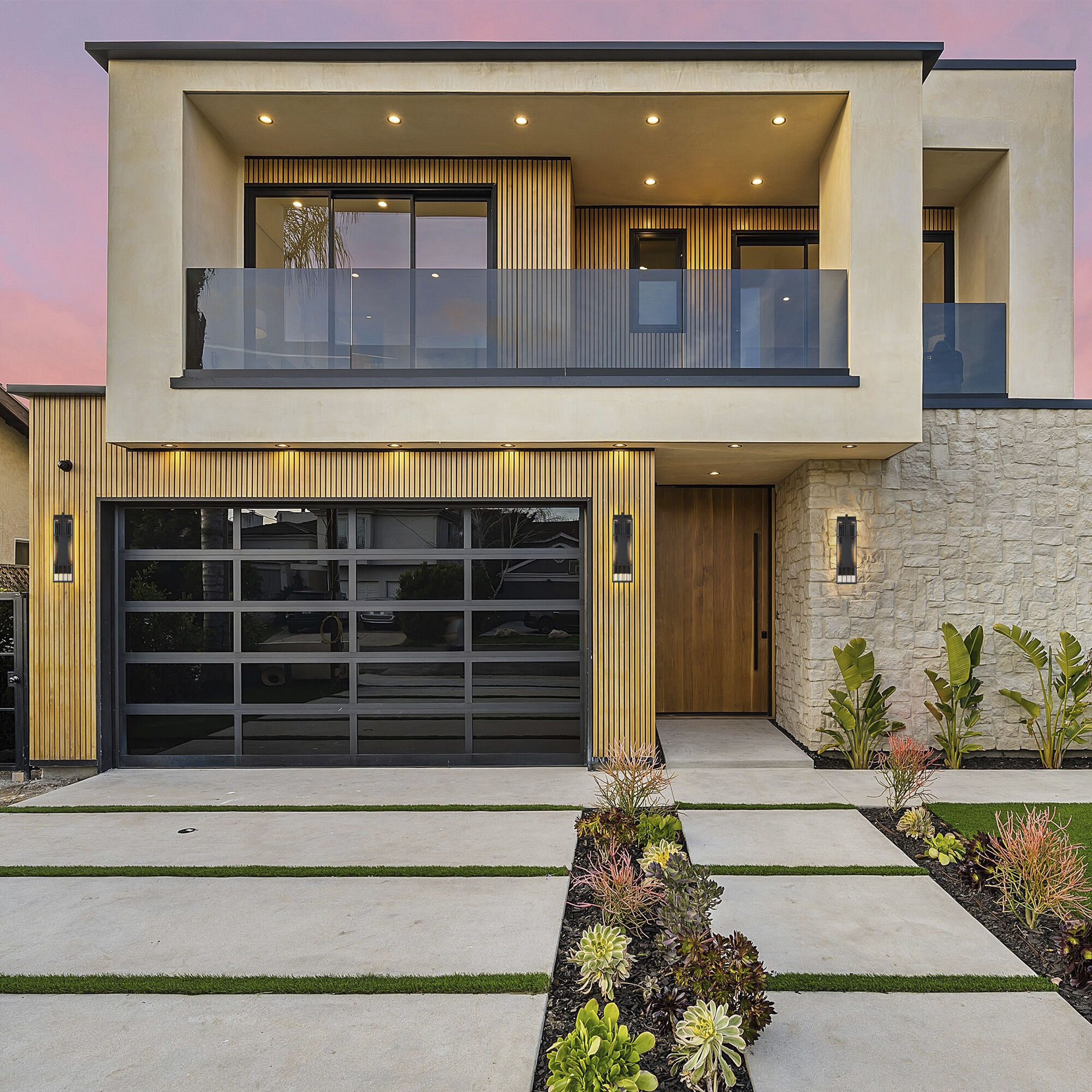 Edgehill LED 22 inch Black Outdoor Wall Sconce