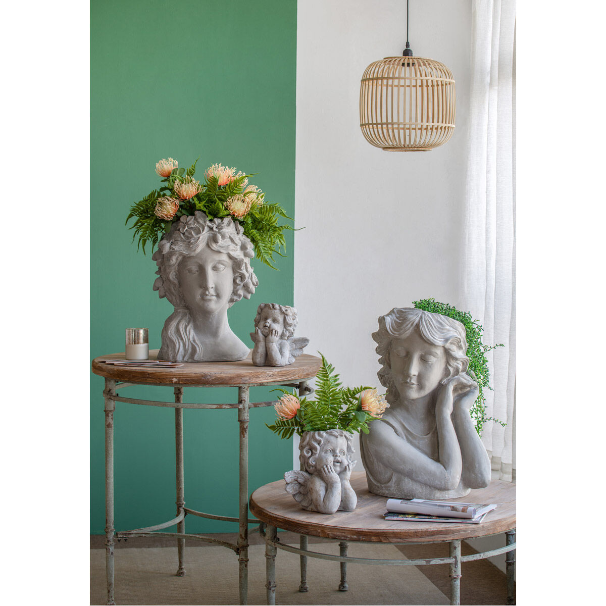 Garden Goddess Gray Outdoor Planter