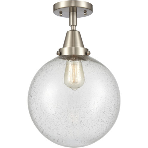 Downtown Urban Beacon 1 Light 10 inch Brushed Satin Nickel Flush Mount Ceiling Light in Incandescent, Seedy