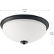 Replay 2 Light 14 inch Black Flush Mount Ceiling Light