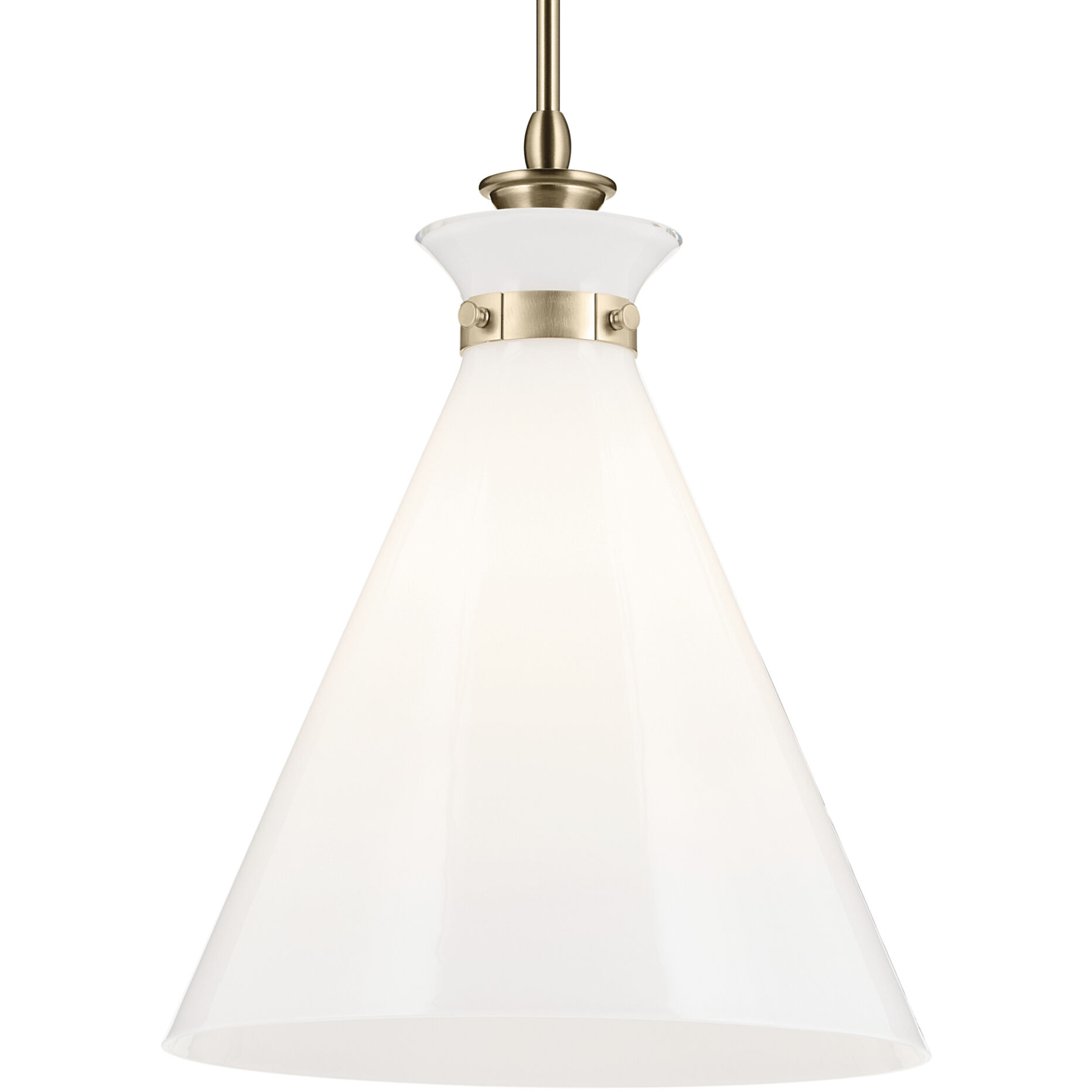 Laria 1 Light Champagne Bronze Pendant Ceiling Light in Opal