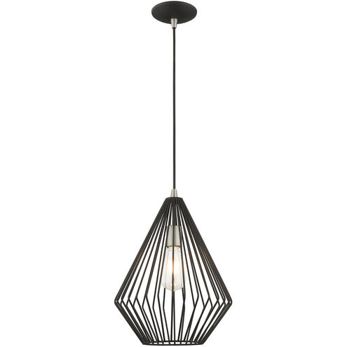 Geometric 1 Light 12 inch Black Mini Pendant Ceiling Light