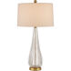 Zyphyrine 34 inch 150 watt Clear and Gold and Antique Brass Table Lamp Portable Light