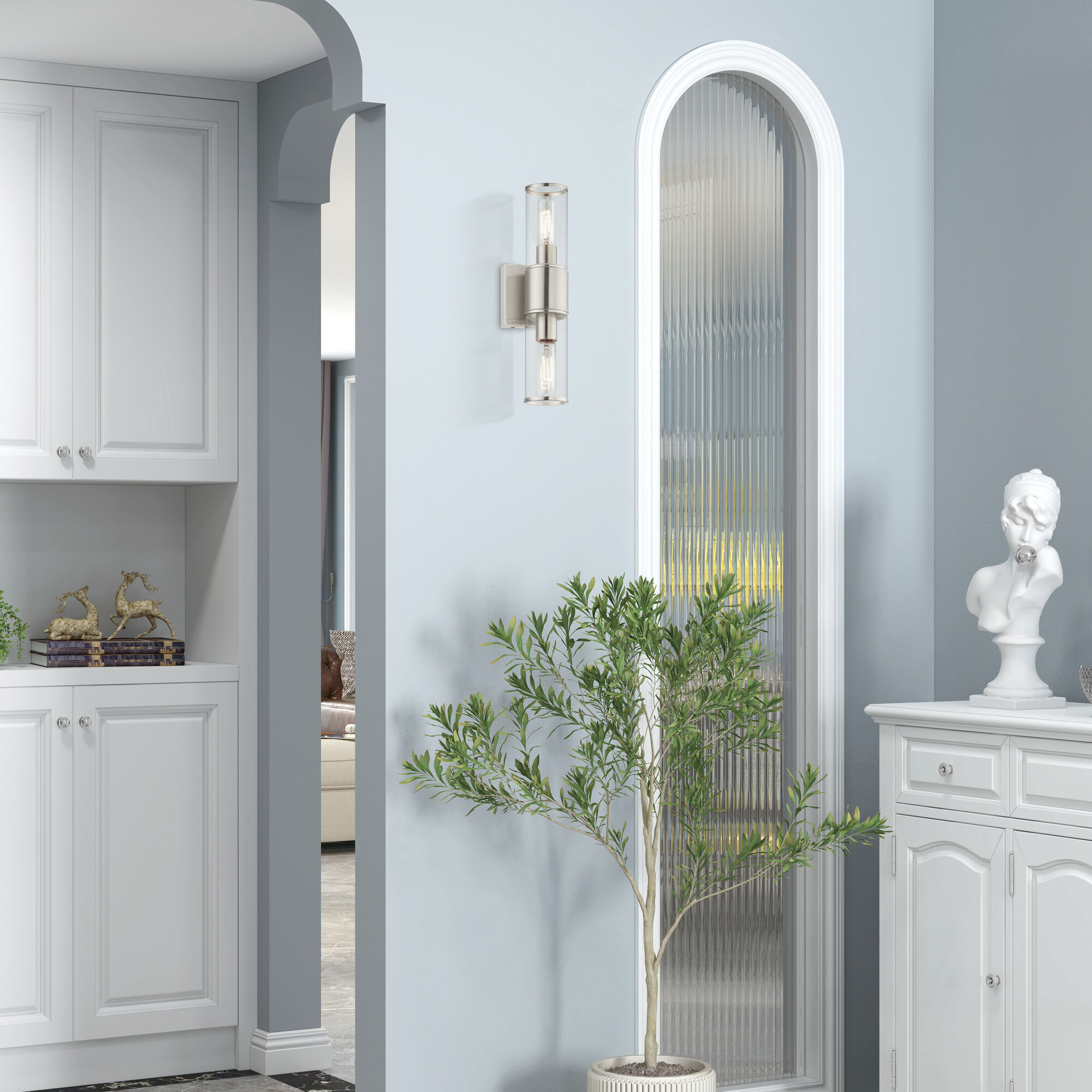 Quincy 2 Light 16 inch Brushed Nickel Vanity Sconce Wall Light