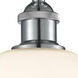 Edison Bristol Glass 1 Light 9 inch Polished Chrome Semi-Flush Mount Ceiling Light in Matte White Glass