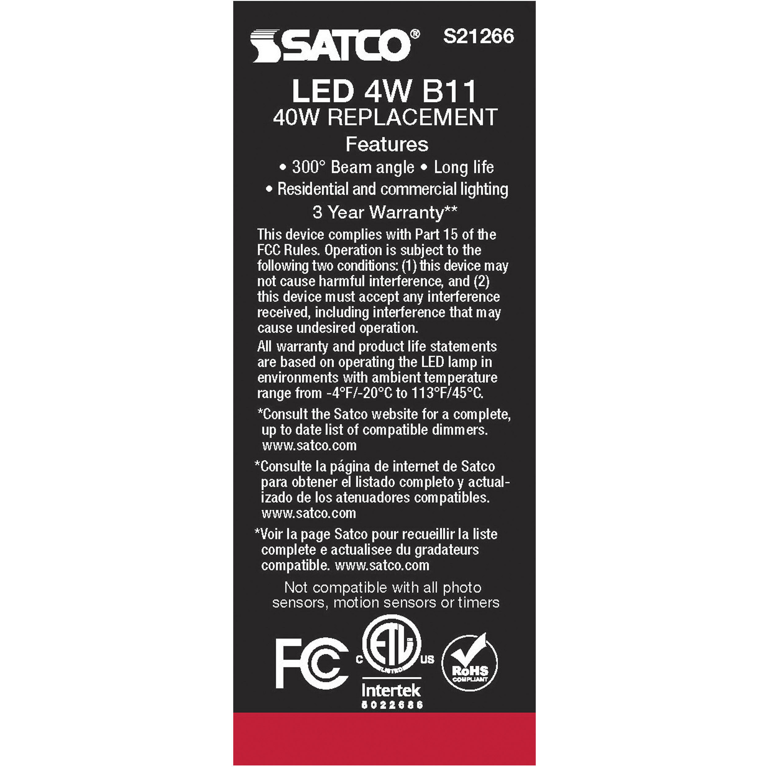 Lumos LED Candelabra Candelabra 4.00 watt 3500K LED Filament