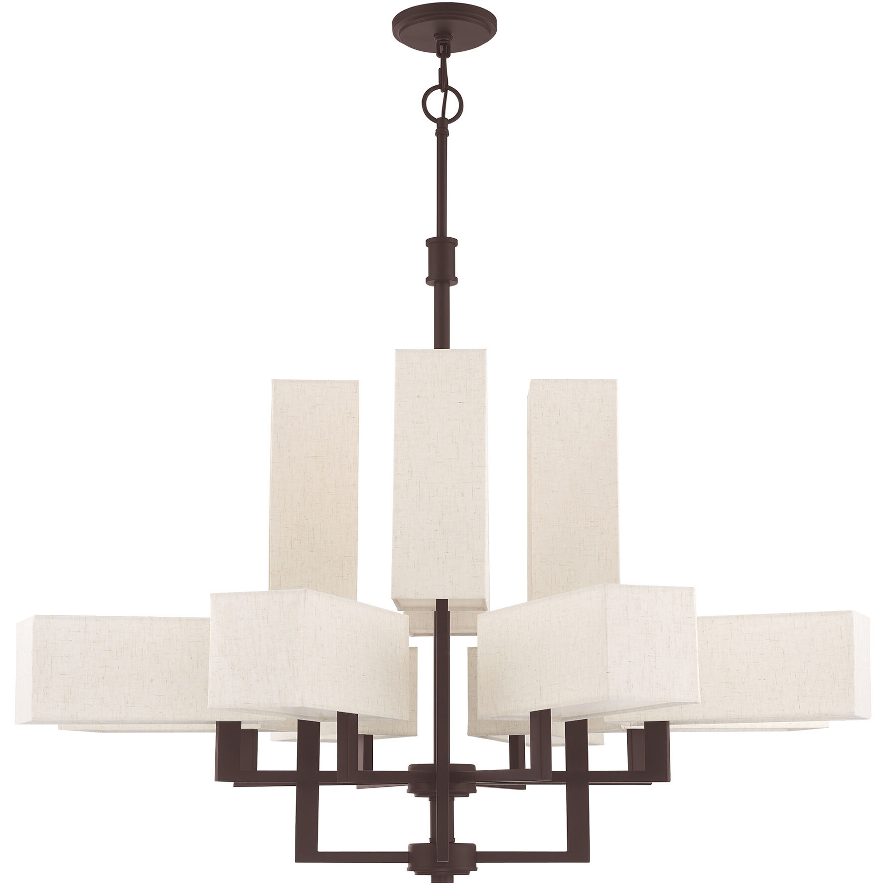 Rubix 12 Light 44 inch Bronze Foyer Chandelier Ceiling Light