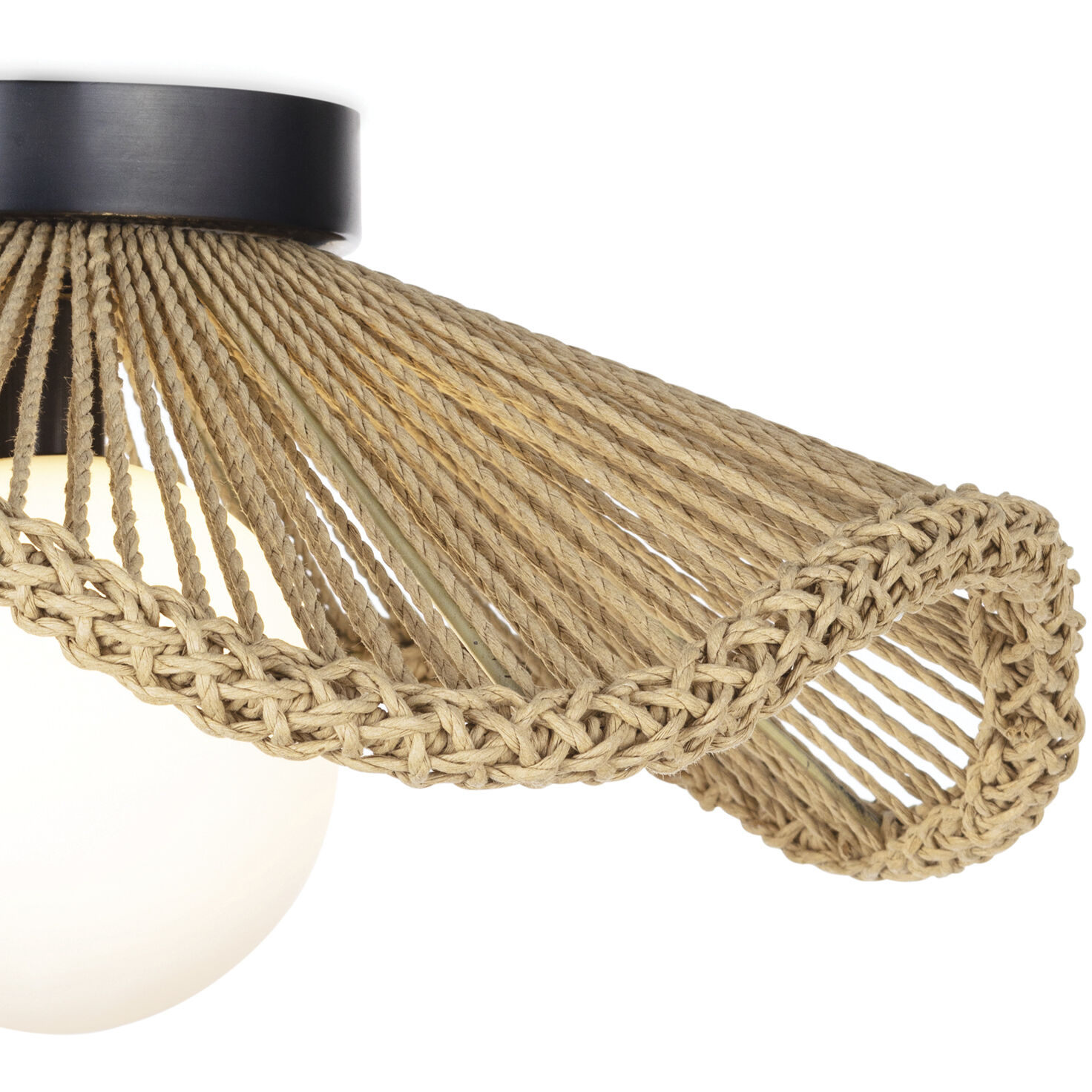 Provence Cafe LED 15 inch Natural Flush Mount Ceiling Light