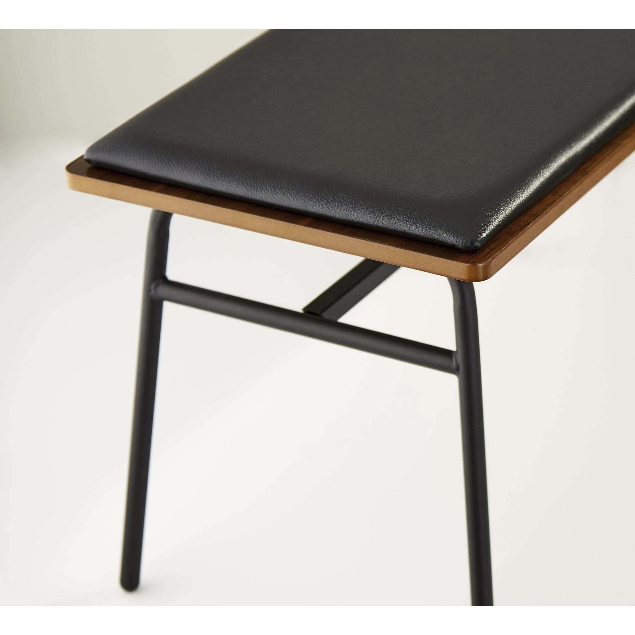 Carter Walnut and Matte Black Bench