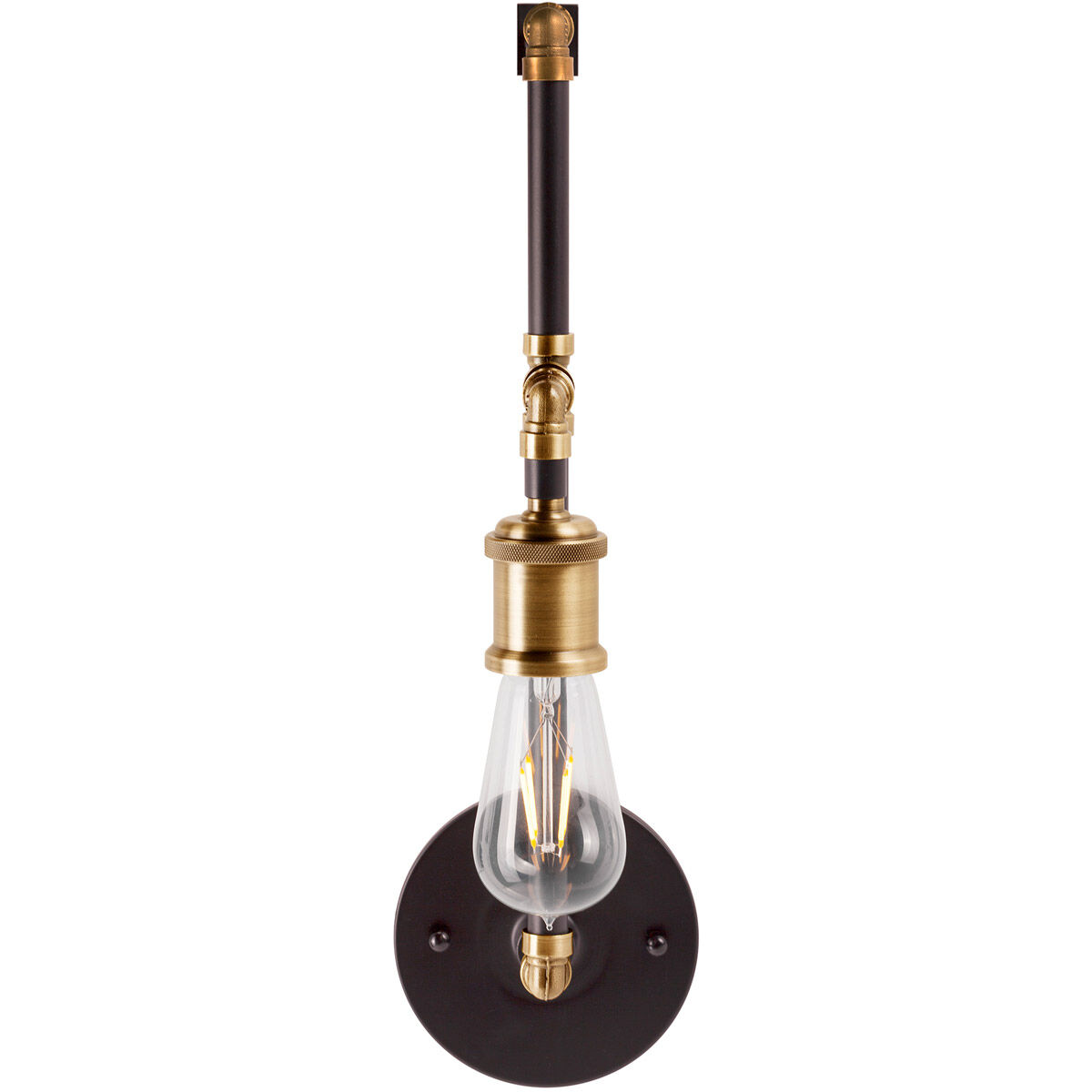 Piper 1 Light 5 inch Black and Antique Brass Sconce Wall Light