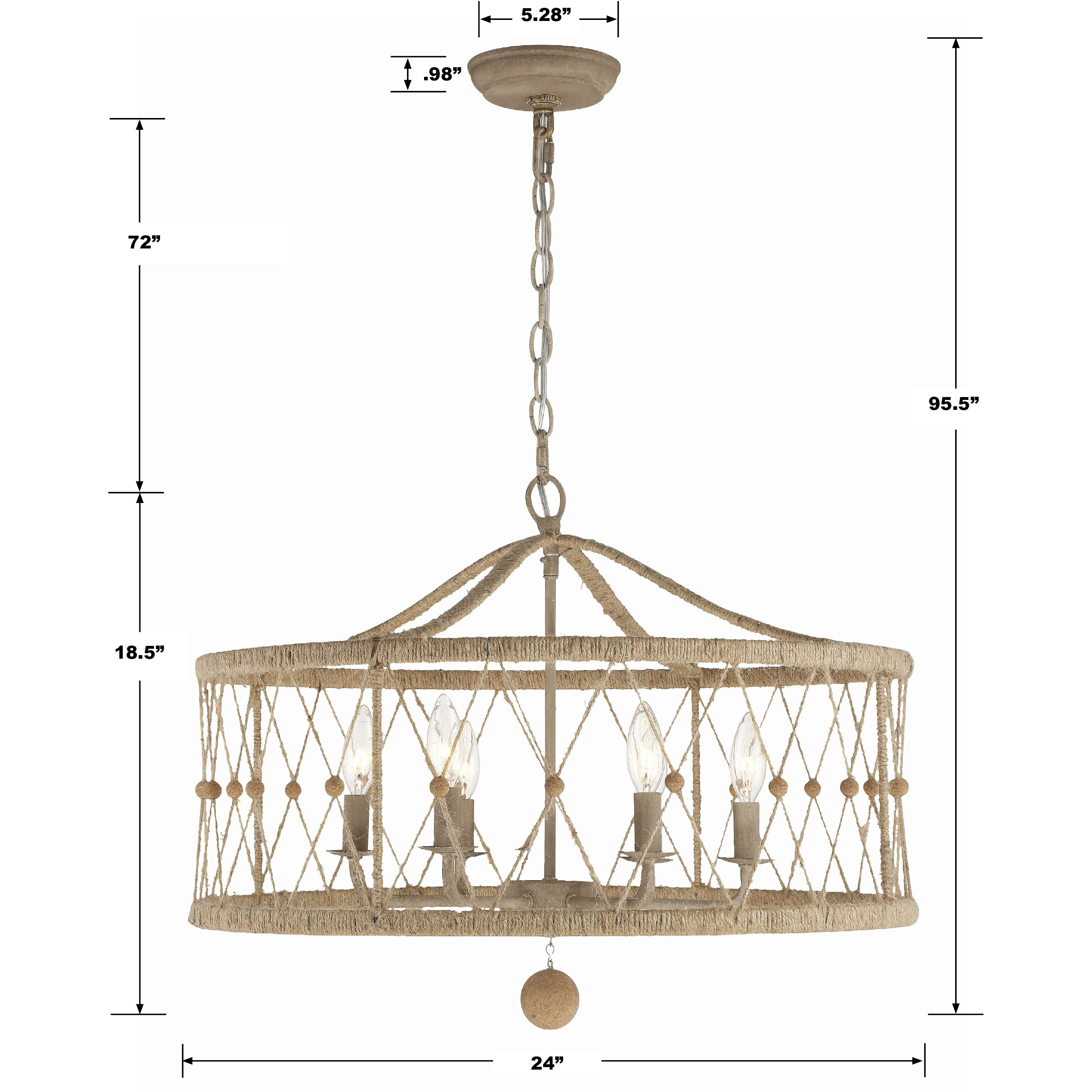 Brixton 6 Light 24 inch Burnished Silver Chandelier Ceiling Light