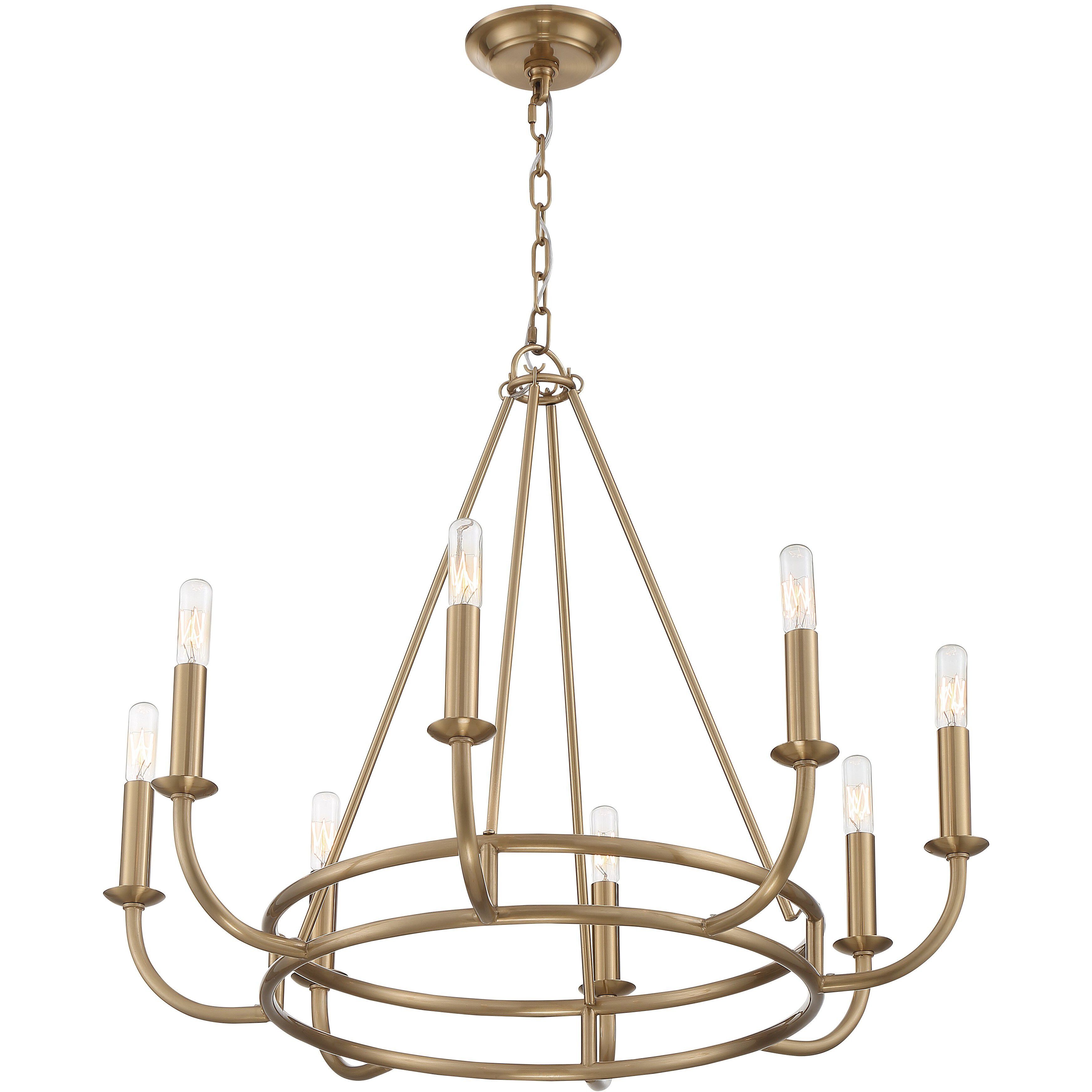 Bailey 8 Light 28 inch Aged Brass Chandelier Ceiling Light