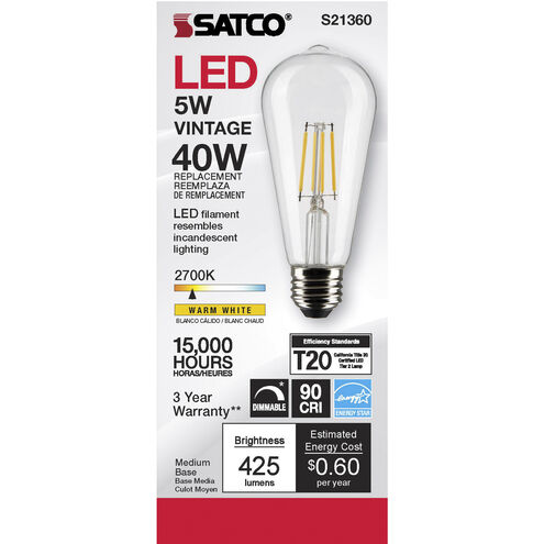 Lumos LED Medium Medium 5.00 watt 2700K LED Filament