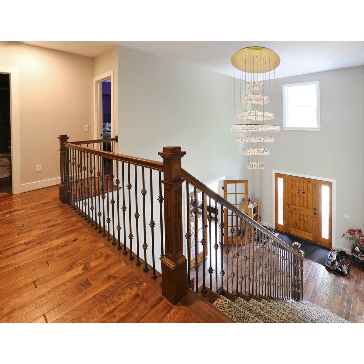 Monroe LED 34 inch Gold Chandelier Ceiling Light