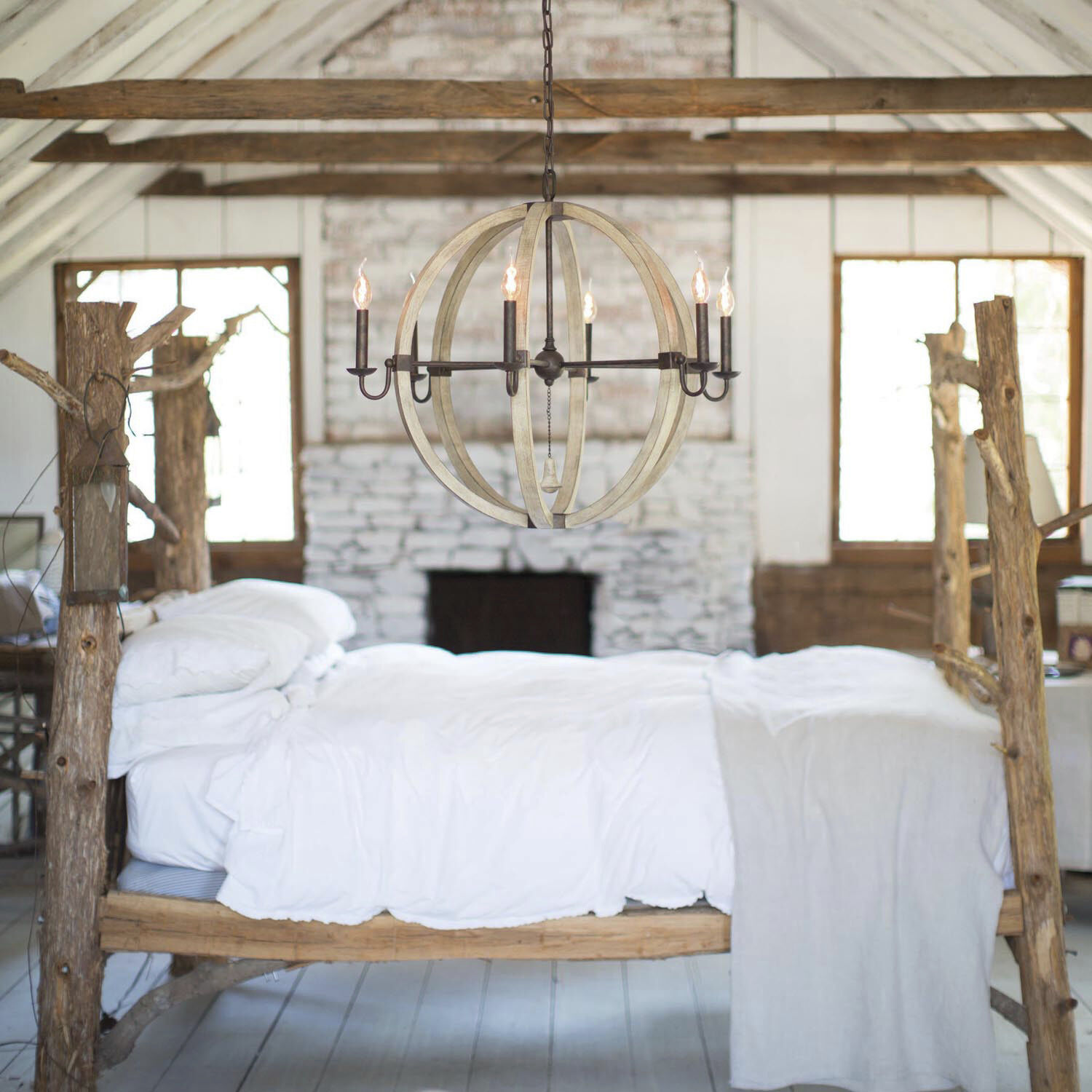 Middlefield LED 31 inch Iron Rust Chandelier Ceiling Light, Orb