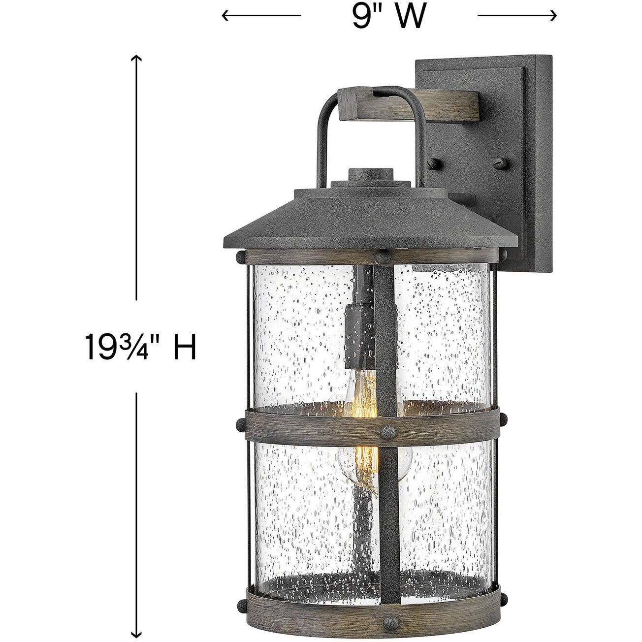 Estate Series Lakehouse LED 17 inch Aged Zinc Outdoor Wall Mount Lantern, Low Voltage