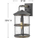 Estate Series Lakehouse LED 17 inch Aged Zinc Outdoor Wall Mount Lantern, Low Voltage