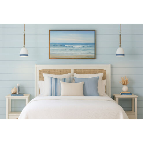 Nash 1 Light 10 inch Heirloom Brass with Navy Stripe Indoor Pendant Ceiling Light in Heirloom Brass/Navy Stripe