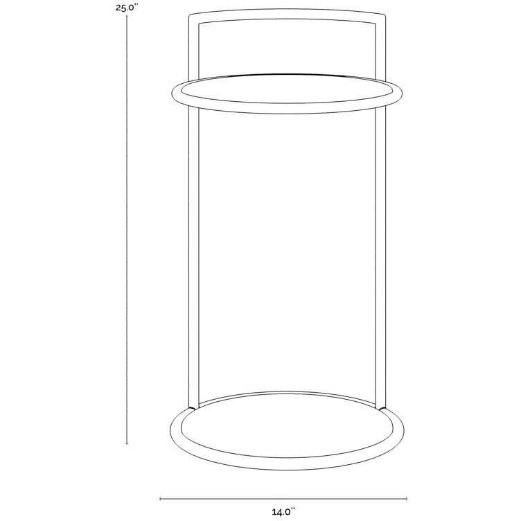 Parga 25 X 14 inch Rustic Bronze / Travertine Look Outdoor End Table