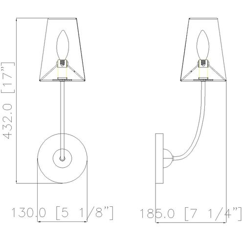 Shannon 1 Light 5.25 inch Matte Black Wall Sconce Wall Light