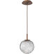 Gaia LED 20 inch Burnished Bronze Pendant Ceiling Light in Clear, 2700K LED, Medium
